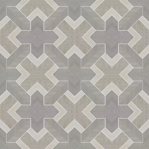 Wallpaper installed in a room showing its full pattern, color