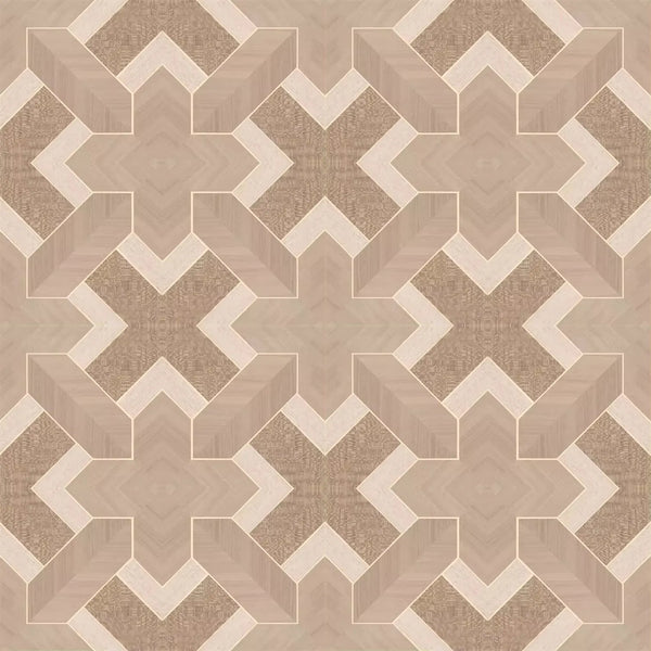 Wallpaper installed in a room showing its full pattern, color