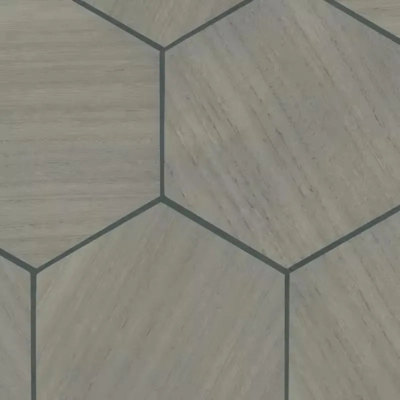 Closeup of a wallpaper showing its Brown, Geometric, Monochrome, Wood-veneer pattern, color, and subtle texture.