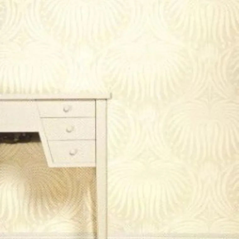 Closeup of a wallpaper showing its Contemporary, Floral, Neutrals pattern, color, and subtle texture.