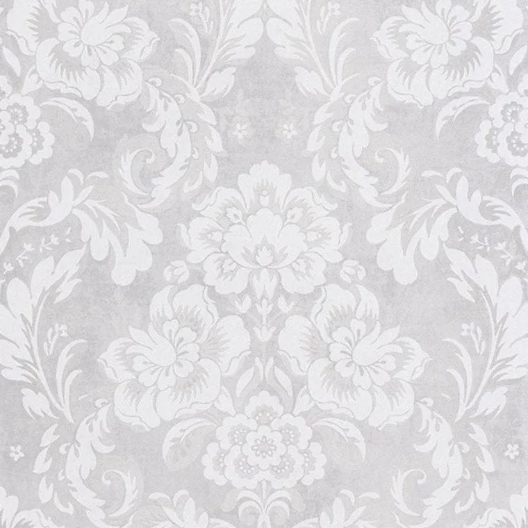 Closeup of a wallpaper showing its Contemporary, Floral, Monochrome, Two-tone pattern, color, and subtle texture.