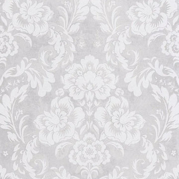 Closeup of a wallpaper showing its Contemporary, Floral, Monochrome, Two-tone pattern, color, and subtle texture.