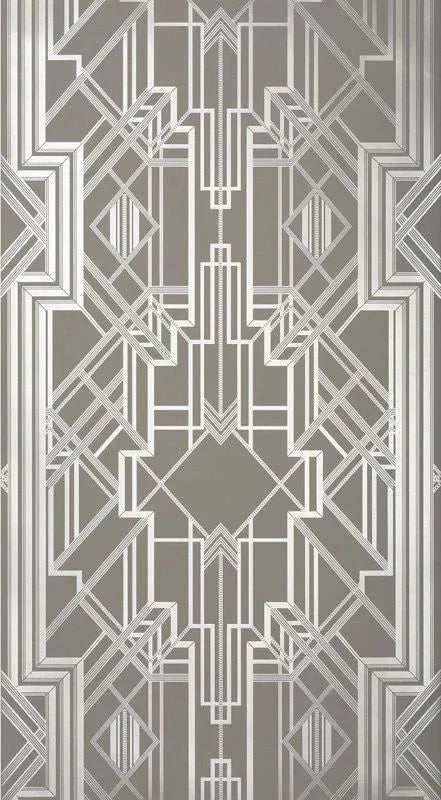 Closeup of a wallpaper showing its Art-Deco, Contemporary, Geometric, Two-tone pattern, color, and texture.