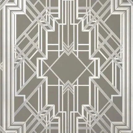 Closeup of a wallpaper showing its Art-Deco, Contemporary, Geometric, Two-tone pattern, color, and texture.