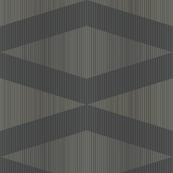 Closeup of a wallpaper showing its Black, Contemporary, Geometric, Monochrome pattern, color, and subtle texture.