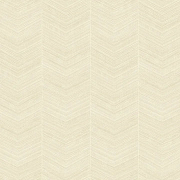 Closeup of a wallpaper showing its Chevron, Cream, Neutrals pattern, color, and subtle texture.