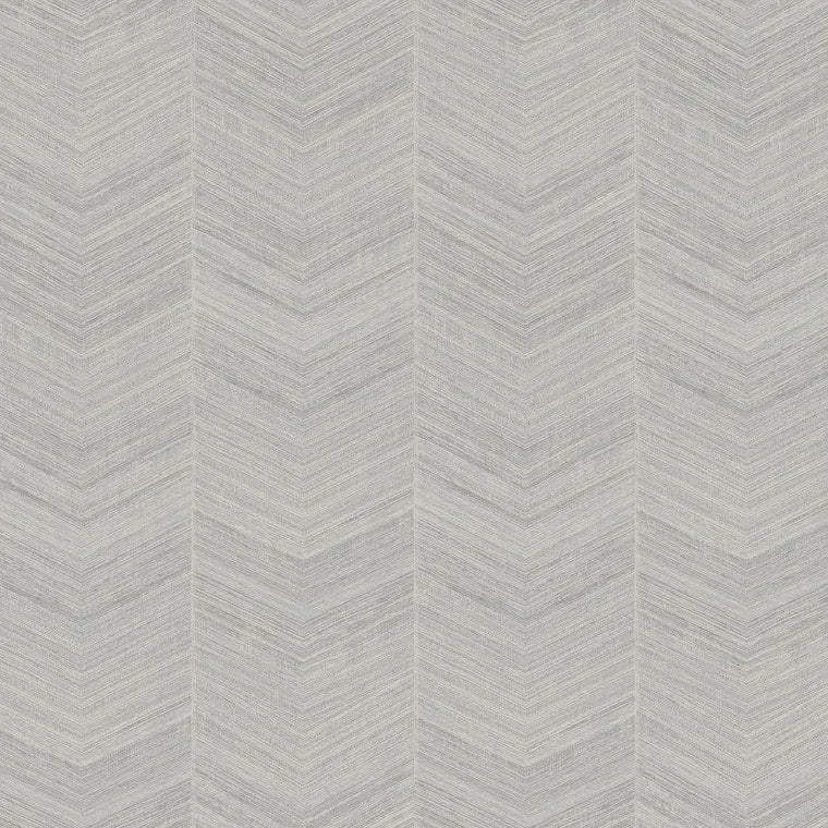 Closeup of a wallpaper showing its Chevron, Monochrome pattern, color, and subtle texture.