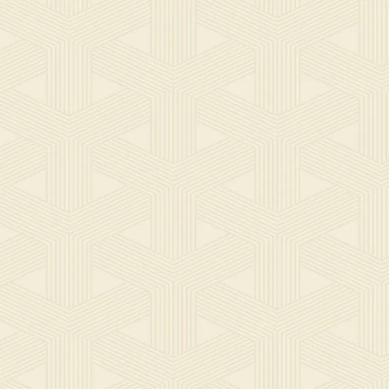 Closeup of a wallpaper showing its Contemporary, Cream, Geometric, Neutrals pattern, color, and subtle texture.