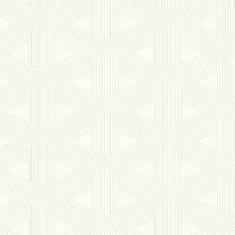 Closeup of a wallpaper showing its Contemporary, Cream, Geometric, Neutrals pattern, color, and subtle texture.