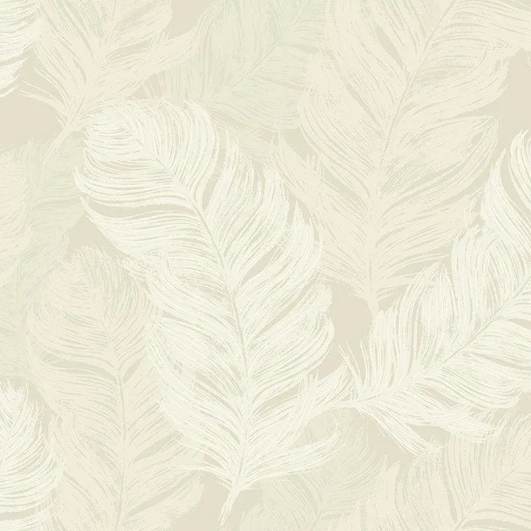 Closeup of a wallpaper showing its Best-Seller, Cream, Nature pattern, color, and subtle texture.