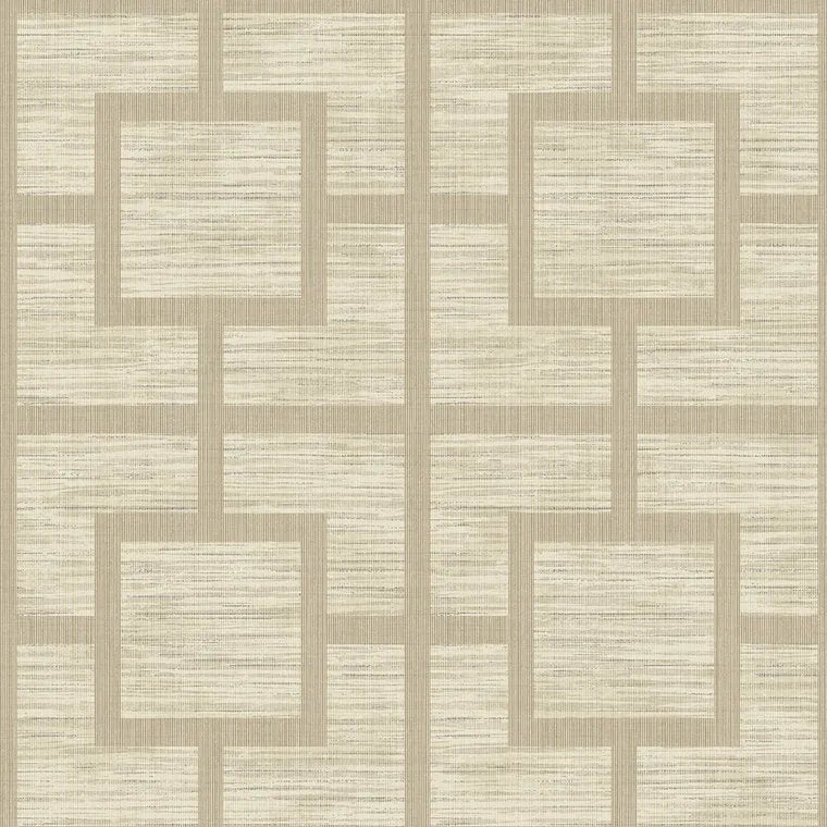 Closeup of a wallpaper showing its Contemporary, Geometric, Neutrals, Two-tone pattern, color, and subtle texture.