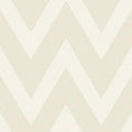 Closeup of a wallpaper showing its Chevron, Cream, Neutrals, Paperweave, Two-tone pattern, color, and subtle texture.