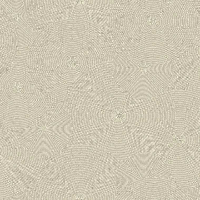 Closeup of a wallpaper showing its Circles, Neutrals, Unicolour pattern, color, and subtle texture.