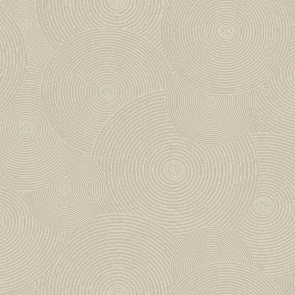 Closeup of a wallpaper showing its Circles, Neutrals, Unicolour pattern, color, and subtle texture.