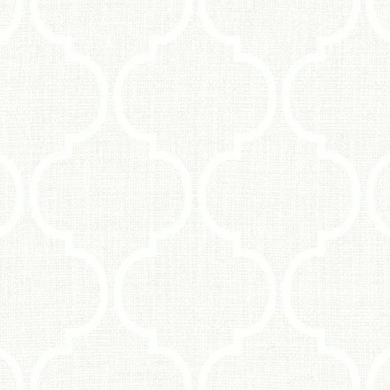 Closeup of a wallpaper showing its Monochrome, Trellis, Unicolour, Vinyl pattern, color, and subtle texture.