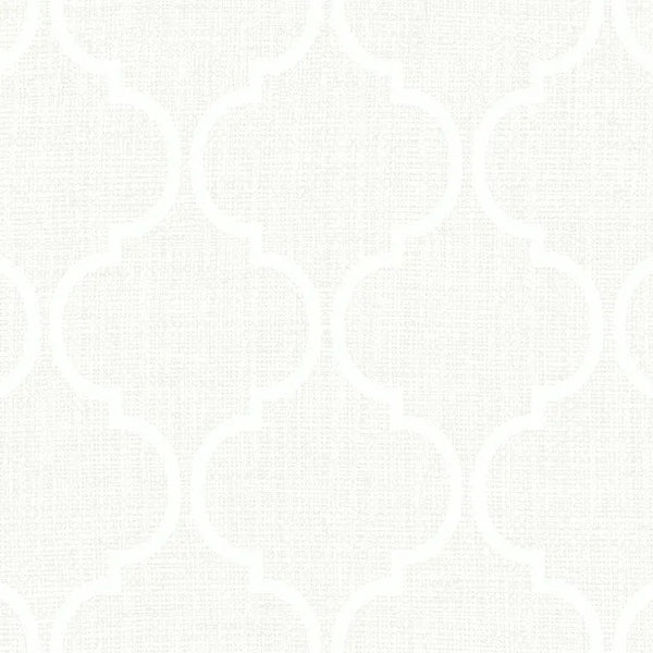 Closeup of a wallpaper showing its Monochrome, Trellis, Unicolour, Vinyl pattern, color, and subtle texture.