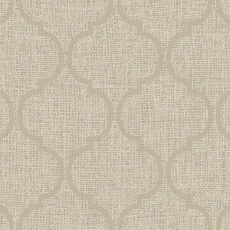 Closeup of a wallpaper showing its Neutrals, Trellis, Unicolour, Vinyl pattern, color, and subtle texture.