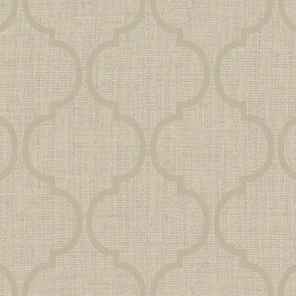 Closeup of a wallpaper showing its Neutrals, Trellis, Unicolour, Vinyl pattern, color, and subtle texture.