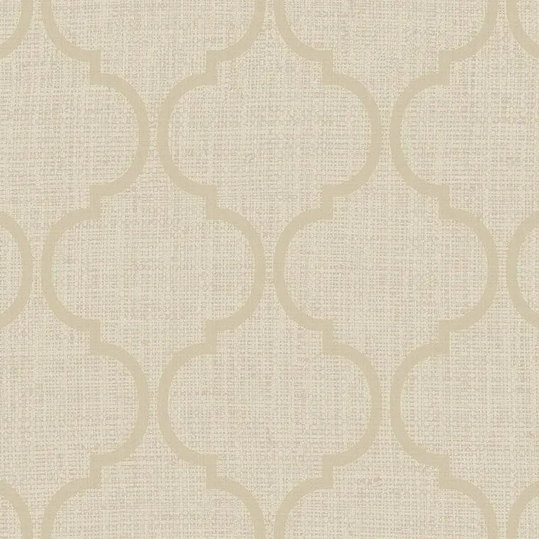 Closeup of a wallpaper showing its Neutrals, Trellis, Unicolour, Vinyl pattern, color, and subtle texture.