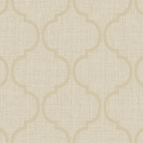Closeup of a wallpaper showing its Neutrals, Trellis, Unicolour, Vinyl pattern, color, and subtle texture.