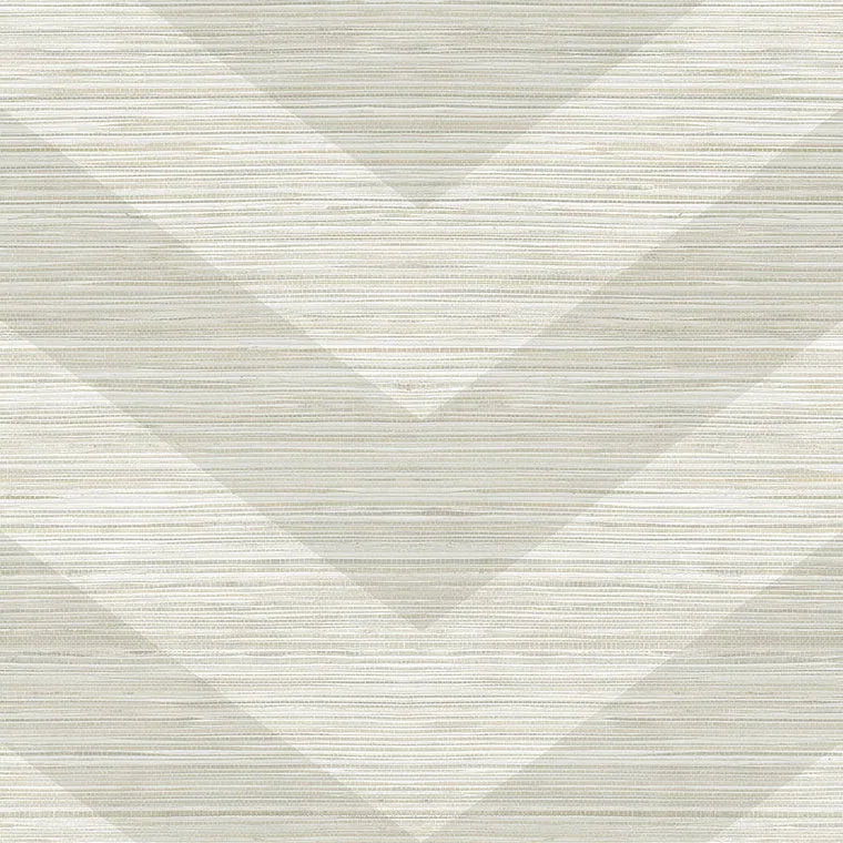 Closeup of a wallpaper showing its Chevron, Neutrals, Vinyl pattern, color, and subtle texture.