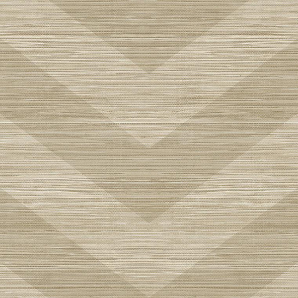 Closeup of a wallpaper showing its Chevron, Neutrals, Vinyl pattern, color, and subtle texture.