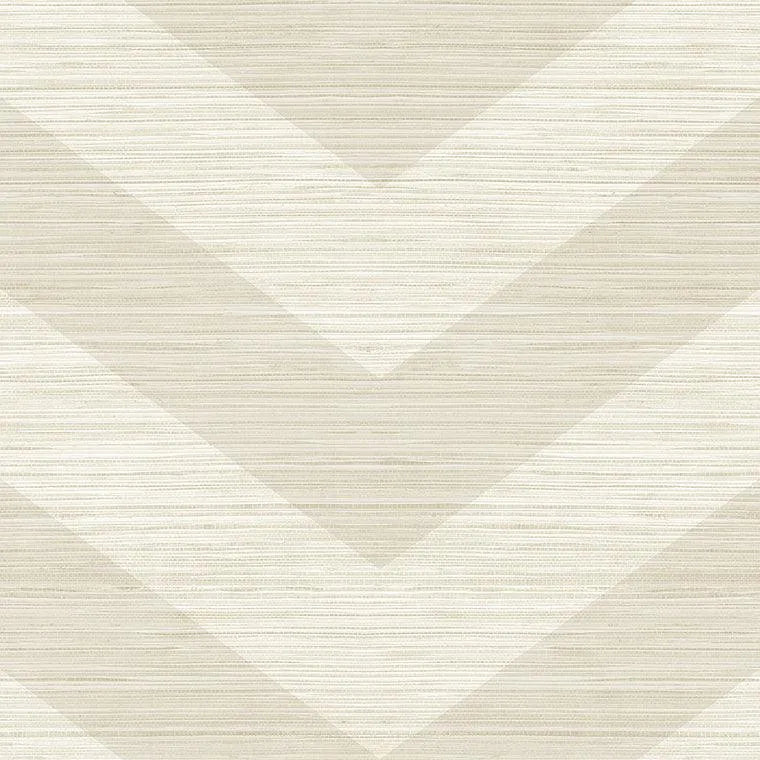 Closeup of a wallpaper showing its Chevron, Cream, Neutrals, Vinyl pattern, color, and subtle texture.