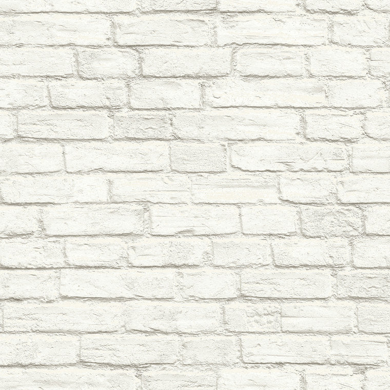 Closeup of a wallpaper showing its Brick, Contemporary, Geometric, Monochrome pattern, color, and subtle texture.