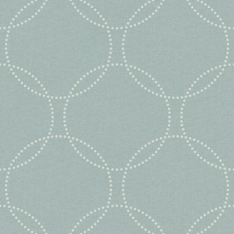 Closeup of a wallpaper showing its Blue, Circles, Contemporary, Geometric pattern, color, and subtle texture.