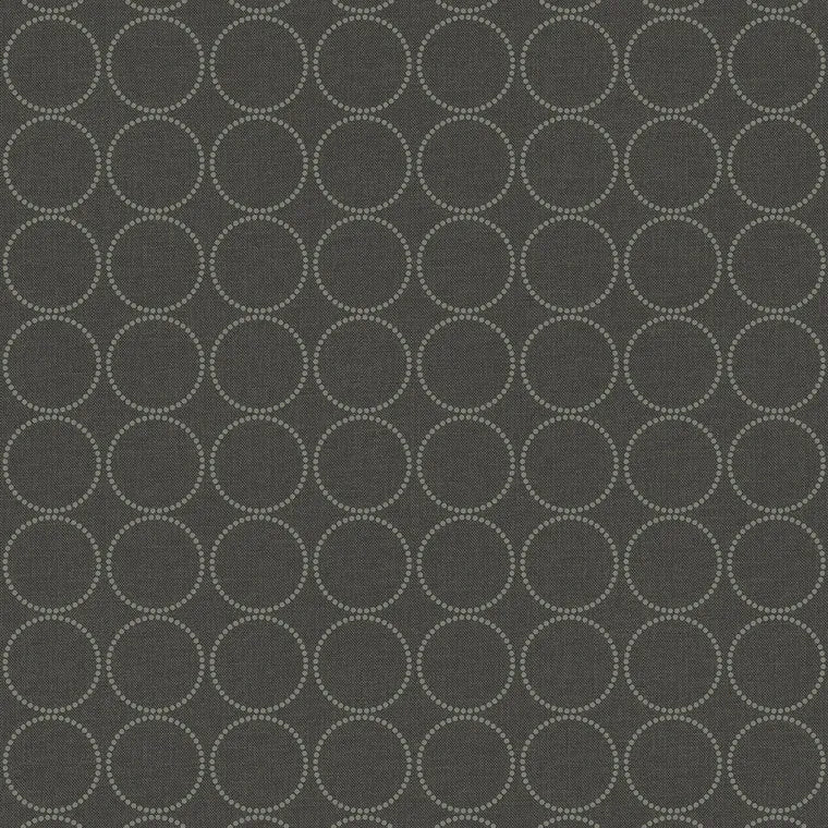 Closeup of a wallpaper showing its Black, Circles, Contemporary, Monochrome pattern, color, and subtle texture.