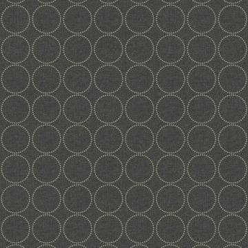 Closeup of a wallpaper showing its Black, Circles, Contemporary, Monochrome pattern, color, and subtle texture.