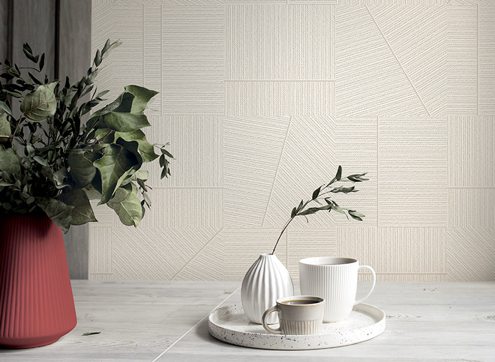 Beige woven pattern with geometric shapes