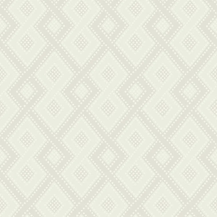 Closeup of a wallpaper showing its Contemporary, Cream, Geometric, Monochrome, Neutrals, White pattern, color, and subtle texture.