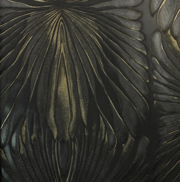 Closeup of a wallpaper showing its Art-Deco, Black, Dramatic, Luxury, Textures, Vinyl pattern, color, and subtle texture.