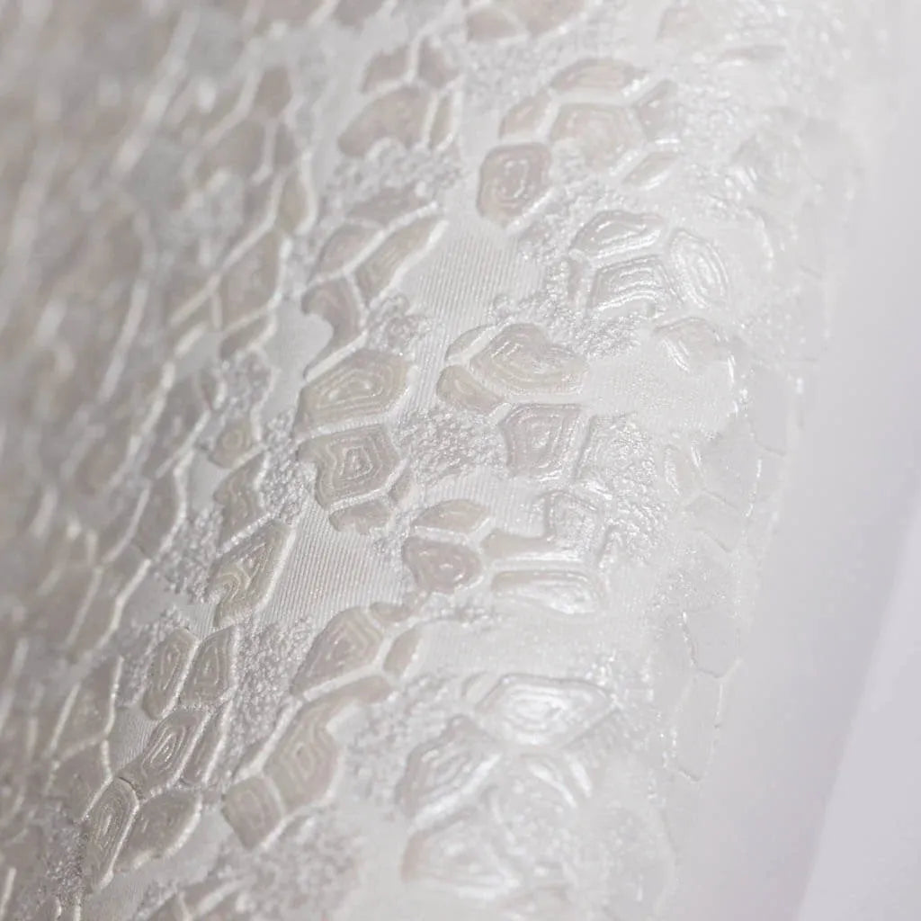 Closeup of a wallpaper showing its Luxury, Monochrome, Textures, Vinyl, White pattern, color, and subtle texture.