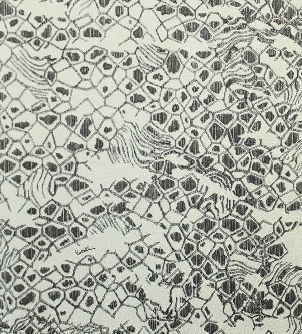 Closeup of a wallpaper showing its Luxury, Monochrome, Textures, Vinyl pattern, color, and subtle texture.