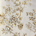 Closeup of a wallpaper showing its Birds, Floral, Gold, Luxury, Nature, Silver, Textures, Vinyl pattern, color, and subtle texture.