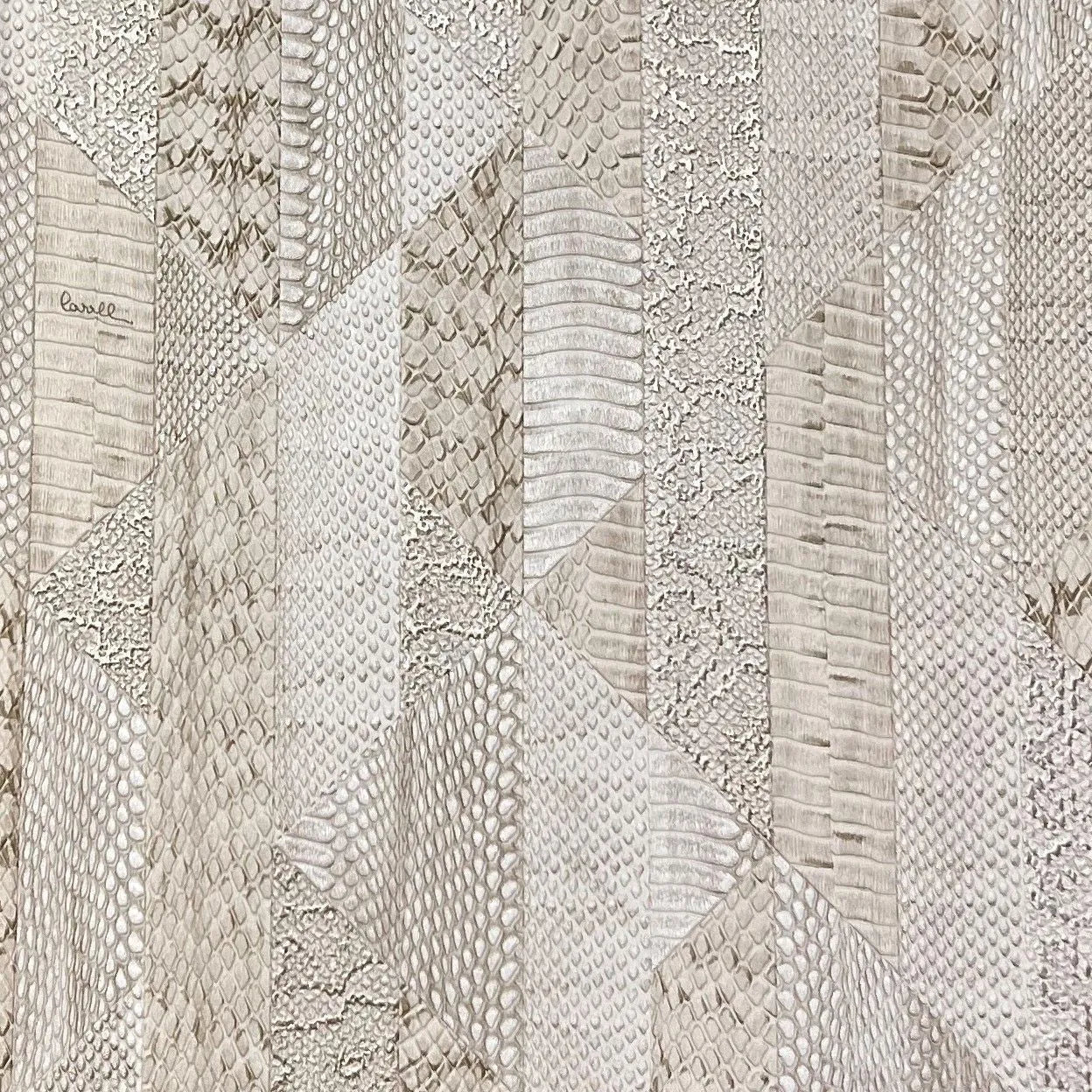 Closeup of a wallpaper showing its Luxury, Neutrals, Stripes, Textures, Vinyl pattern, color, and subtle texture.