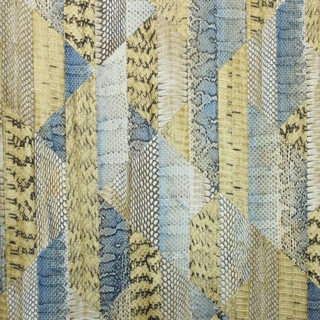 Closeup of a wallpaper showing its Blue, Gold, Luxury, Stripes, Textures, Vinyl pattern, color, and subtle texture.