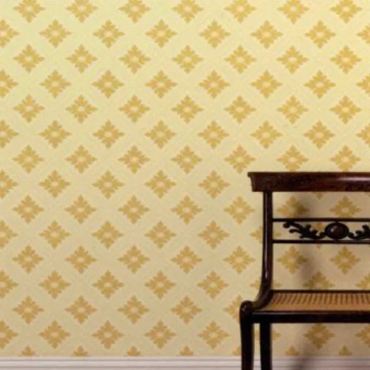 Closeup of a wallpaper showing its Contemporary, Floral, Geometric, Neutrals, Two-tone pattern, color, and subtle texture.