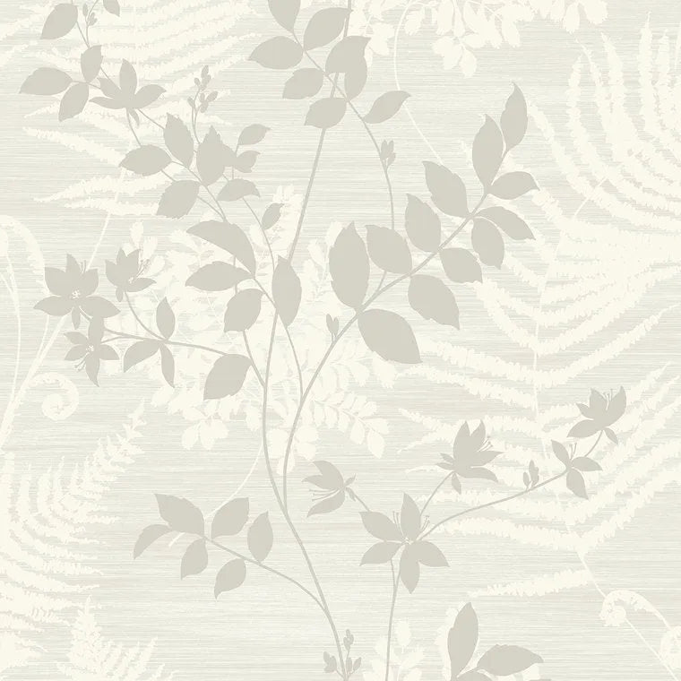 Closeup of a wallpaper showing its Contemporary, Cream, Nature, Neutrals pattern, color, and subtle texture.