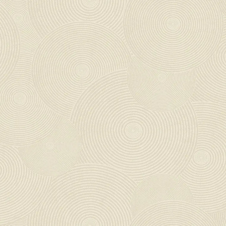 Closeup of a wallpaper showing its Circles, Neutrals, Unicolour pattern, color, and subtle texture.