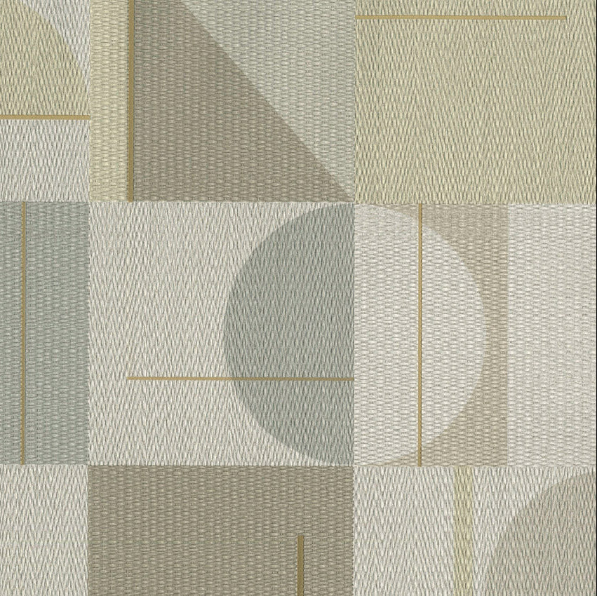 Geometric pattern with shapes in shades of gray and beige on a textured background