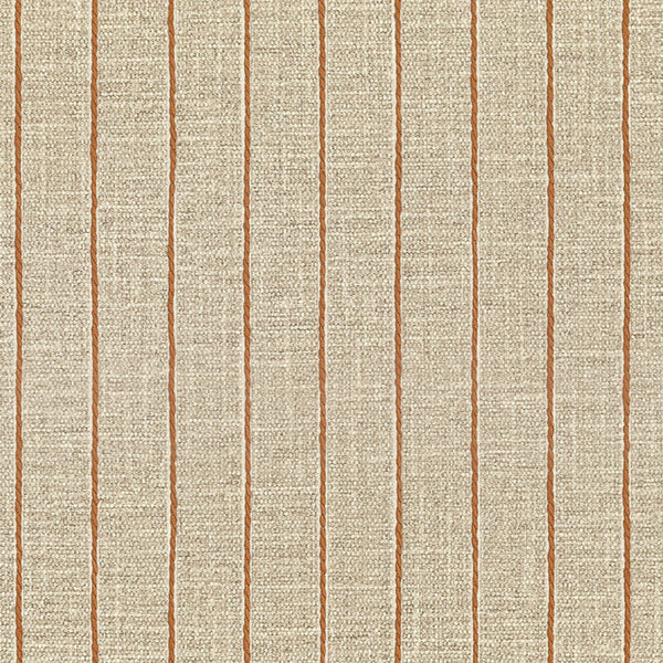 Textured fabric with vertical brown stripes on a beige background