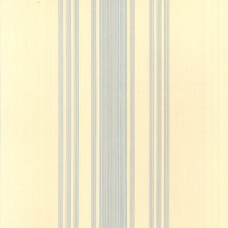 Closeup of a wallpaper showing its Cream, Stripes, Two-tone, Yellow pattern, color, and subtle texture.