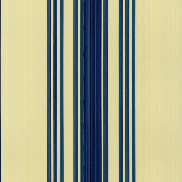 Closeup of a wallpaper showing its Blue, Stripes, Two-tone, Yellow pattern, color, and subtle texture.