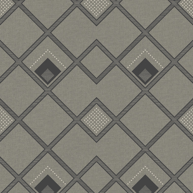 Closeup of a wallpaper showing its Contemporary, Geometric, Monochrome pattern, color, and subtle texture.