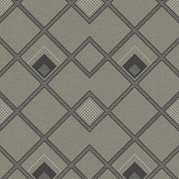 Closeup of a wallpaper showing its Contemporary, Geometric, Monochrome pattern, color, and subtle texture.