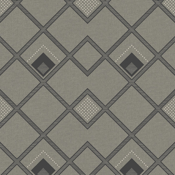 Closeup of a wallpaper showing its Contemporary, Geometric, Monochrome pattern, color, and subtle texture.
