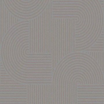 Closeup of a wallpaper showing its Art-Deco, Contemporary, Taupe pattern, color, and subtle texture.